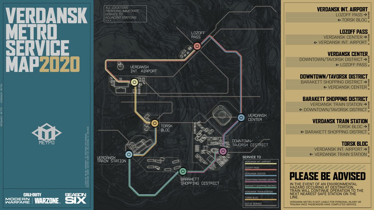 Metro-kartan för Call of Duty: Warzone säsong 6