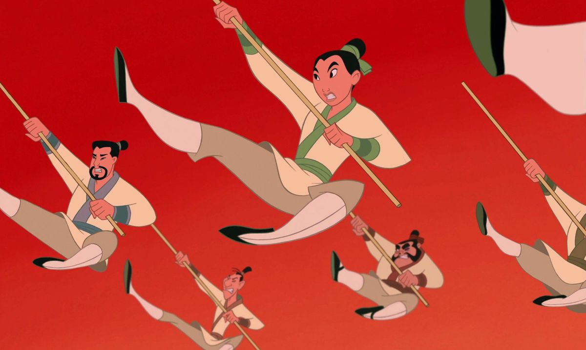 mulan och resten av armén gör en episk hoppspark efter 