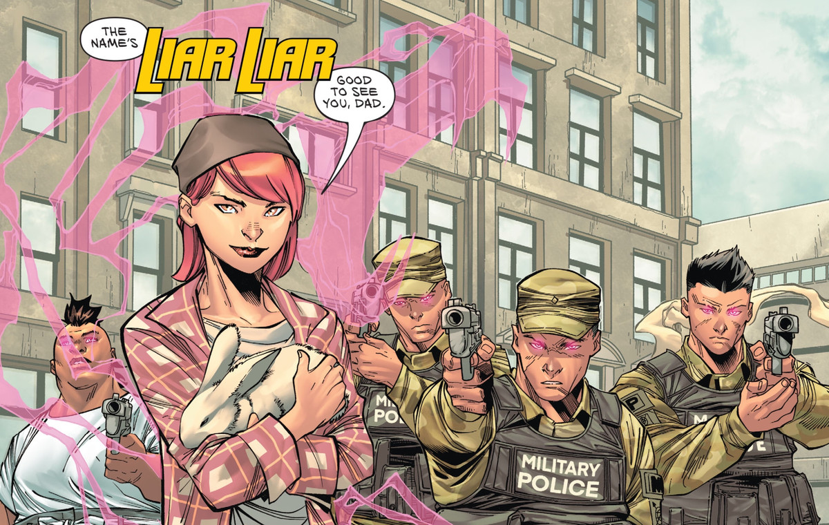 Emma Lord, alias Liar Liar, avslöjar sig som Wonder Woman's nästa sinnesstyrande skurk, dotter till Max Lord, i Wonder Woman # 762, DC Comics (2020). 