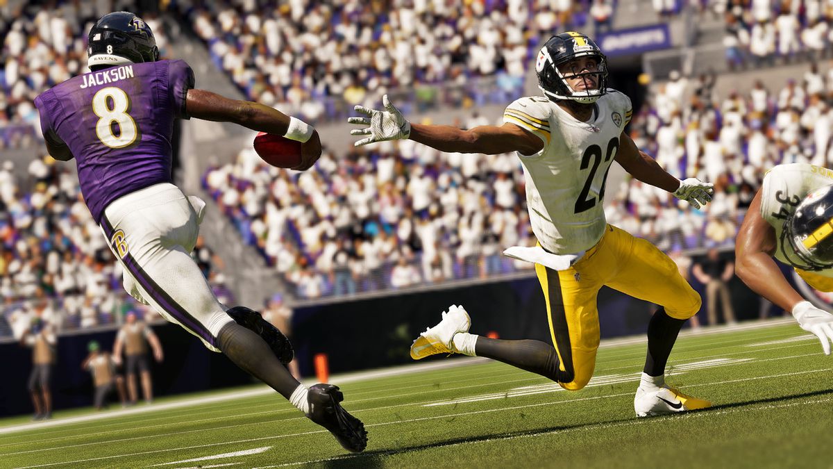 Baltimore Ravens quarterback Lamar Jackson jukade en Pittsburgh Steelers-försvarare i Madden NFL 21