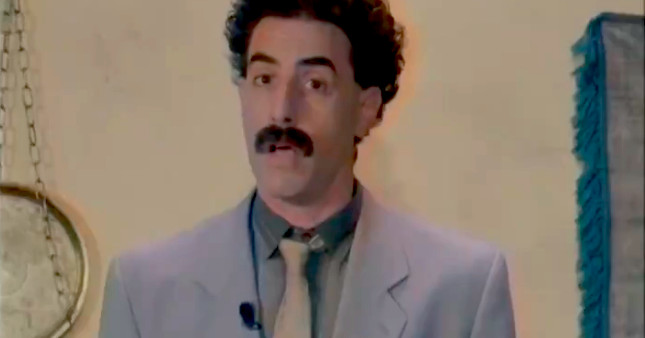 Borat försvarar Rudy Giulianis attack mot Borat