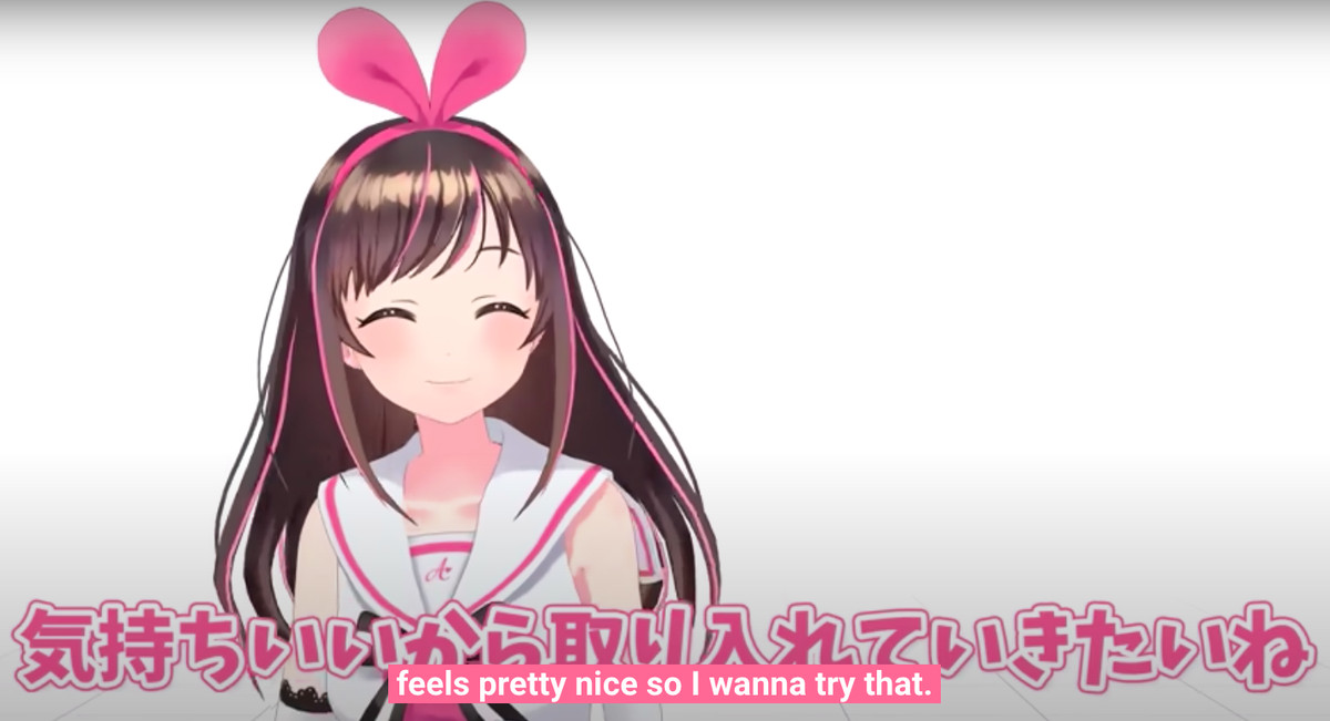 Kizuna AI smiles.