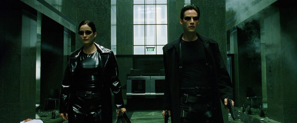 trinity och neo gear upp i The Matrix Reloaded 