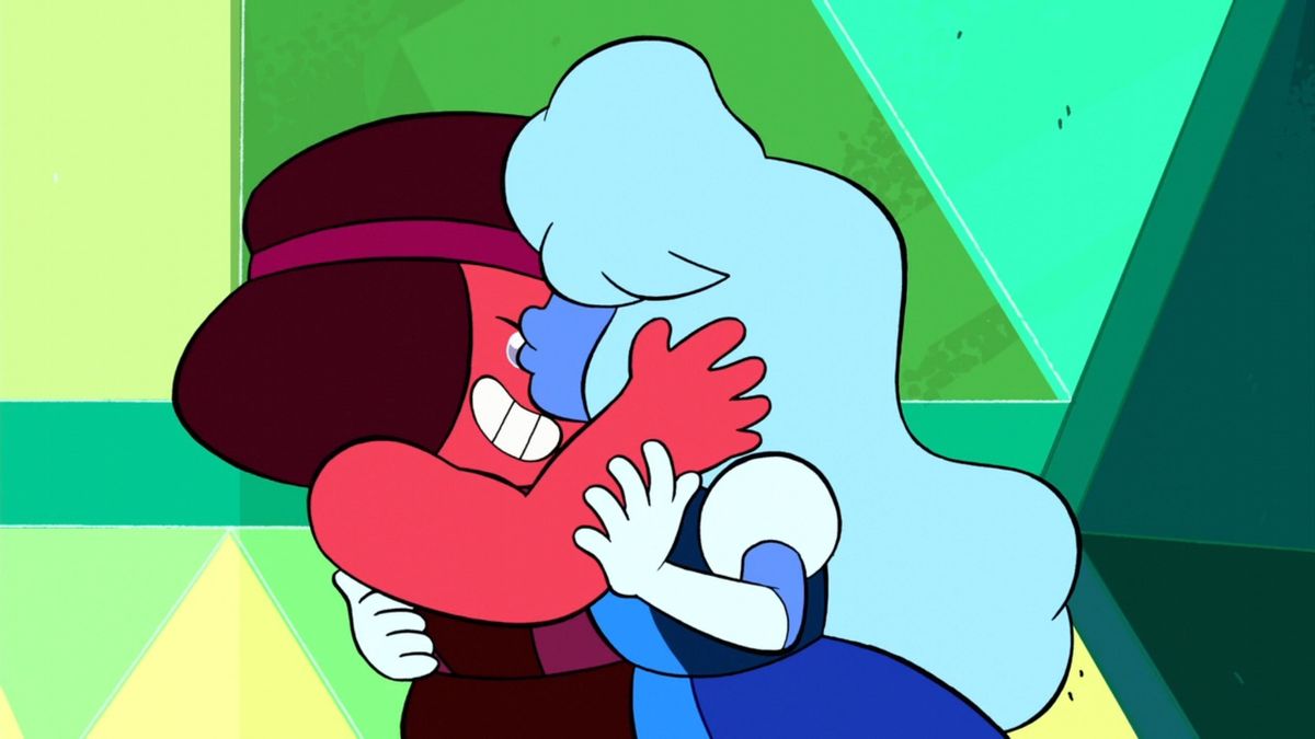 steven universe - ruby ​​och safir kyss