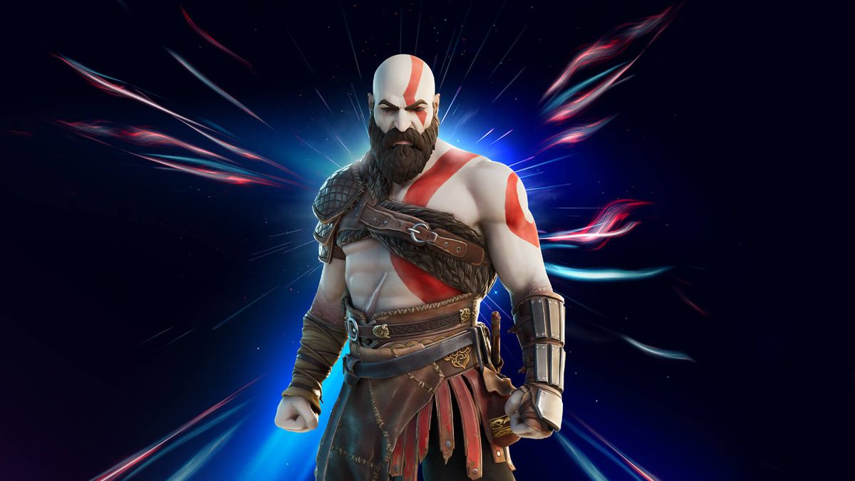 konstverk av Krigsgudens Kratos i Fortnite