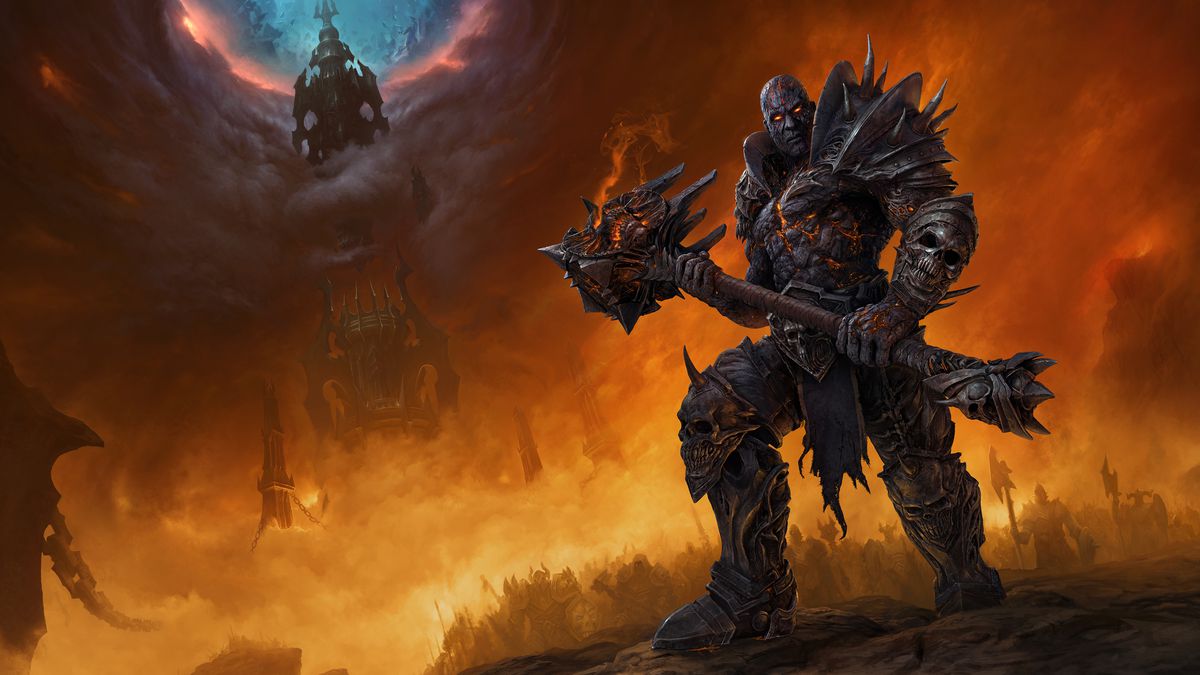 World of Warcraft - Bolvar Fordragon står utanför Torghast och bär sin muskot
