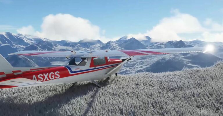 Microsoft Flight Simulator realtidsnö ser magisk ut