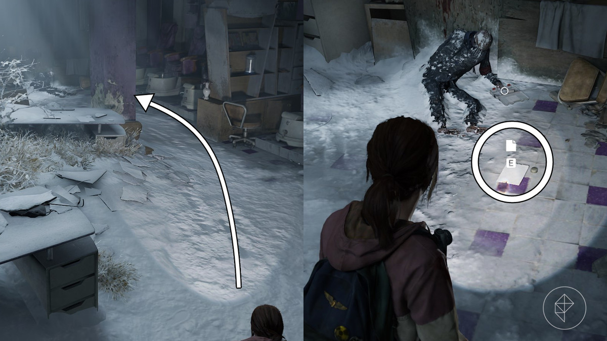 Salon note artifact location in the Back in a Flash section of the Left Behind DLC in The Last of Us Part 1