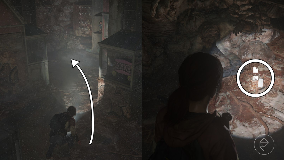 Pharmacist’s note artifact location in the Back in a Flash section of the Left Behind DLC in The Last of Us Part 1