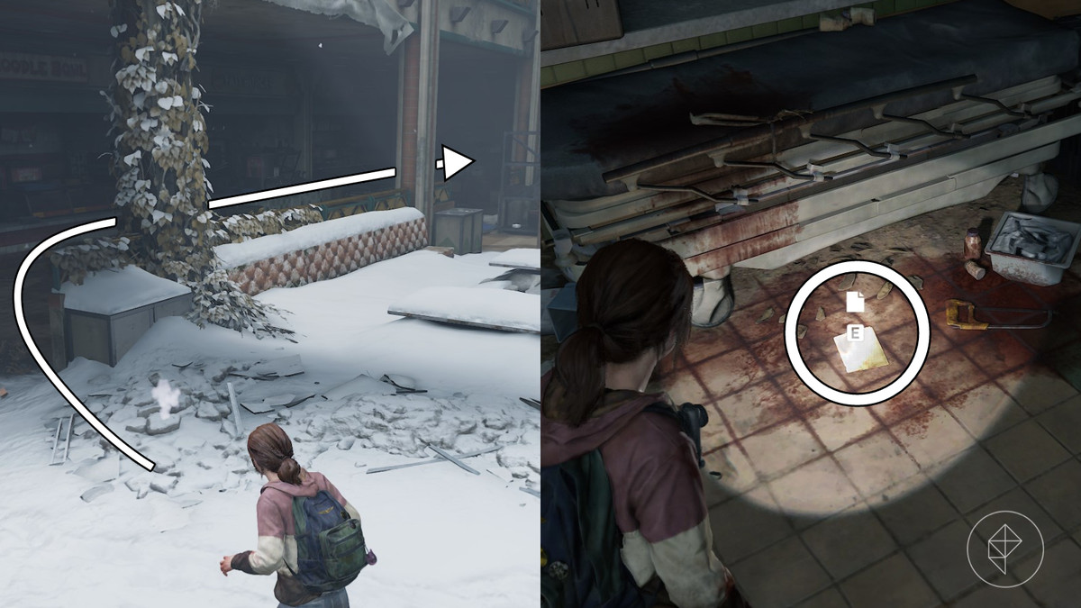 Atrium note artifact location in the So Close section of the Left Behind DLC in The Last of Us Part 1