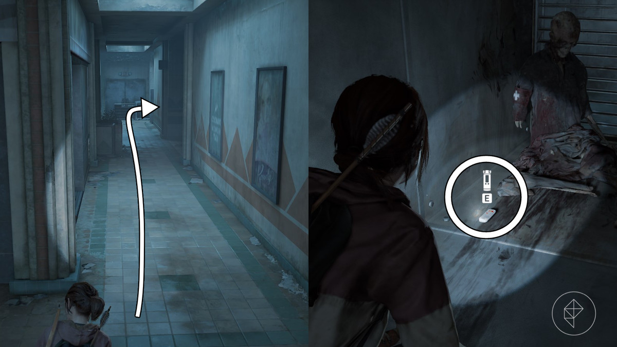 Duct Recorder artifact location in the The Enemy of My Enemy section of the Left Behind DLC in The Last of Us Part 1