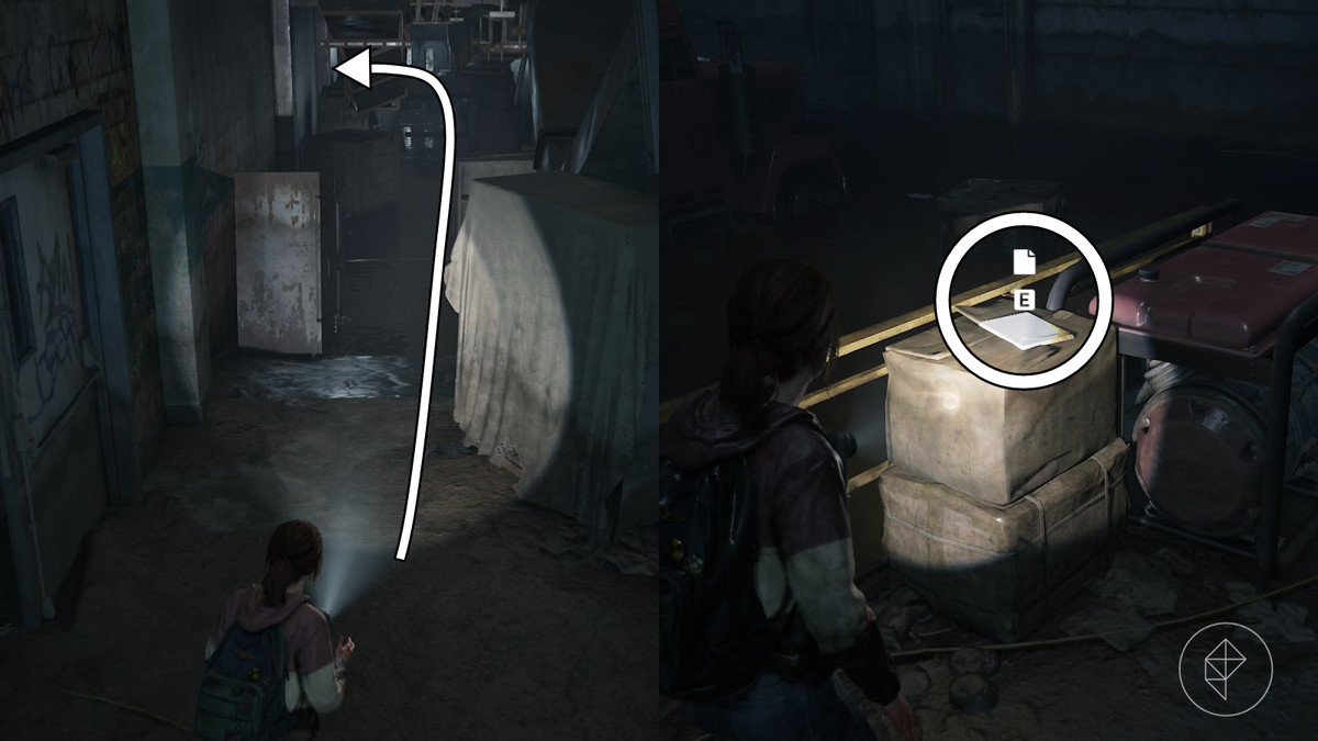 Generator note artifact location in the So Close section of the Left Behind DLC in The Last of Us Part 1