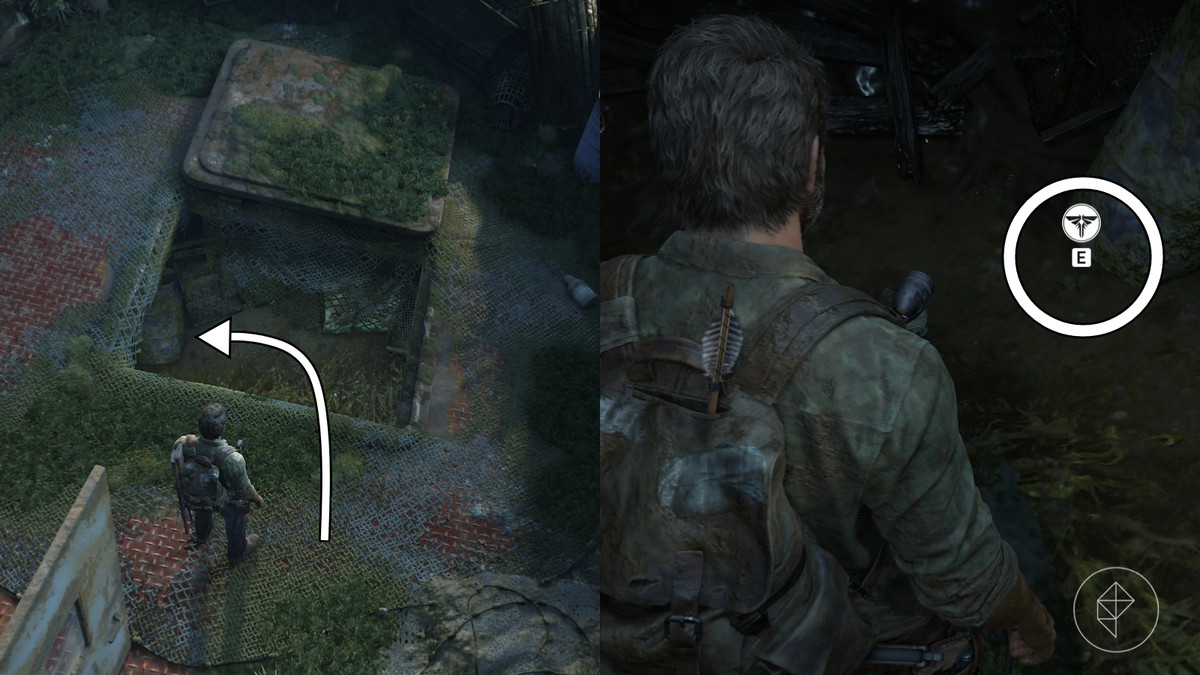 Josh Scheffler Firefly pendant location in the The Sewers section of the The Suburbs chapter in The Last of Us Part 1
