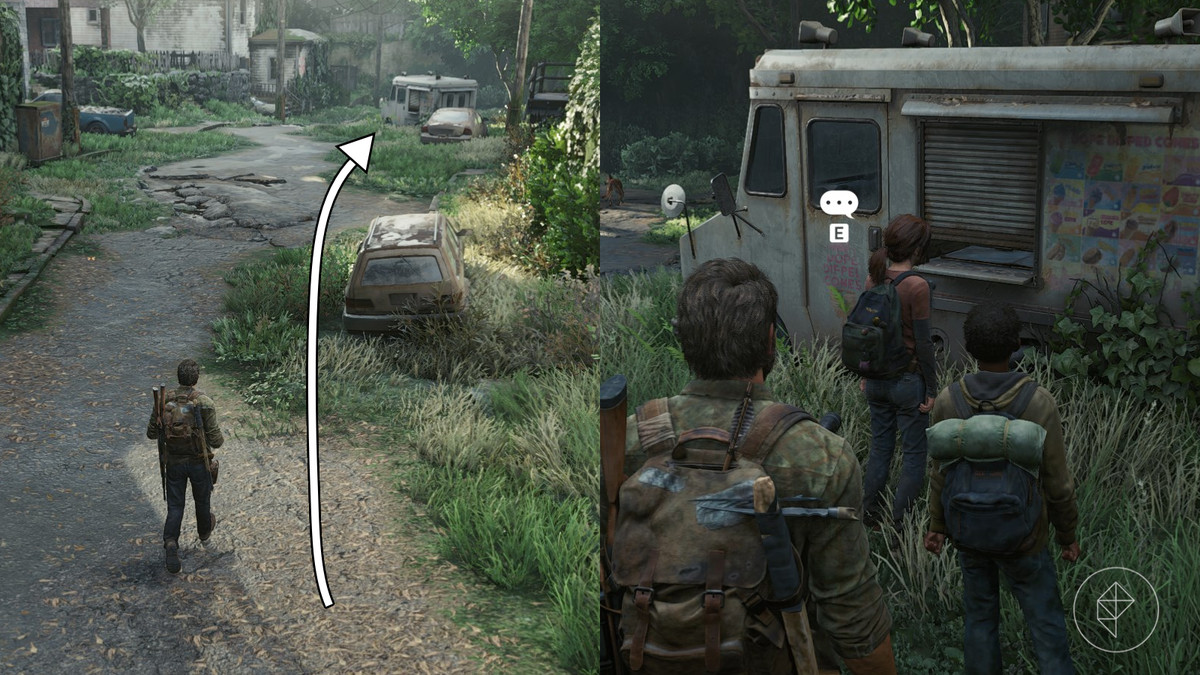 Optional conversation 30 location in the Suburbs section of the The Suburbs chapter in The Last of Us Part 1