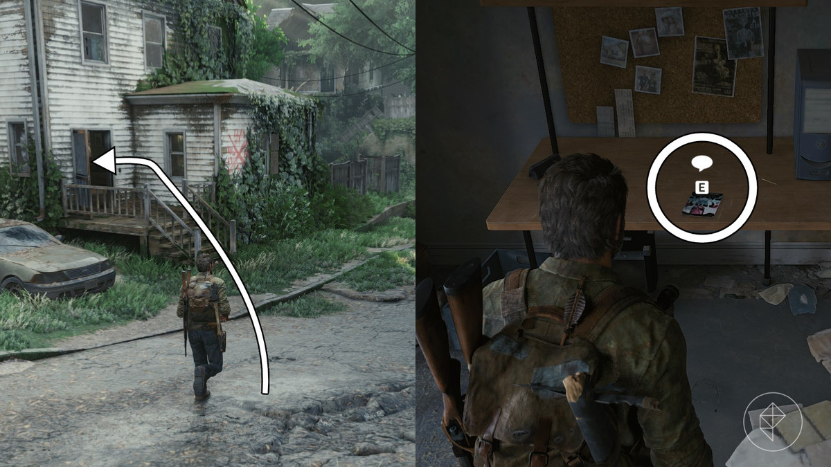 Messenger Particle comic location in the Suburbs section of the The Suburbs chapter in The Last of Us Part 1