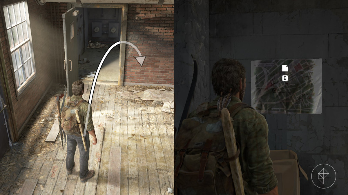 Ambush map artifact location in the Alone and Forsaken section of the Pittsburgh chapter in the Last of Us Part 1