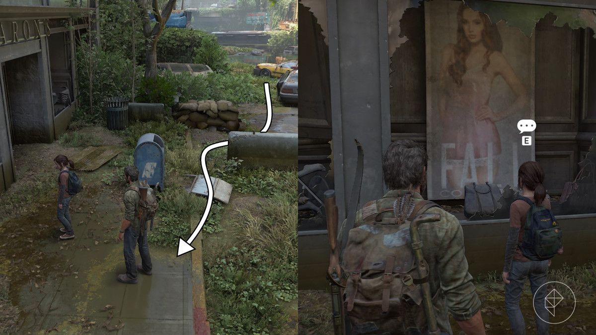 Optional conversation 19 location during the Alone and Forsaken section of the Pittsburgh chapter in The Last of Us Part 1