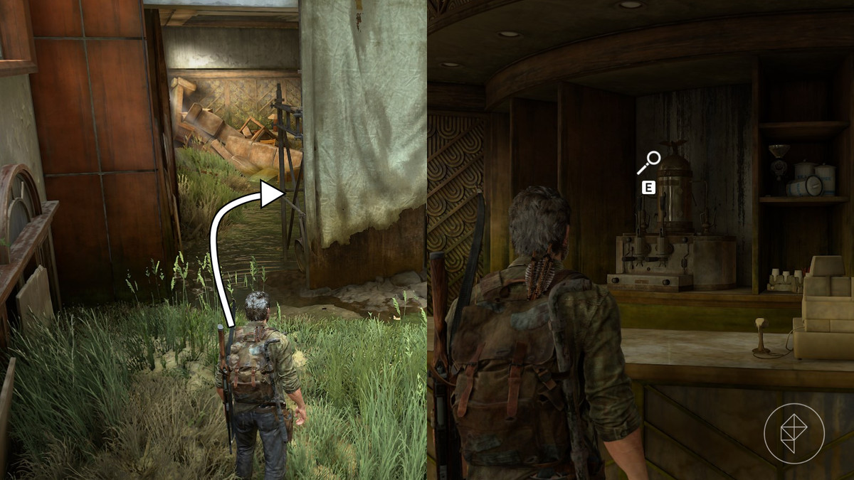 Optional conversation 21 location in the Hotel Lobby section of the Pittsburgh chapter in The Last of Us Part 1
