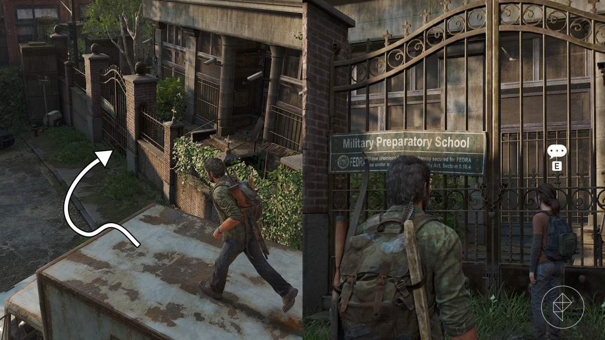 Optional conversation 27 location in the Financial District section of the Pittsburgh chapter in The Last of Us Part 1