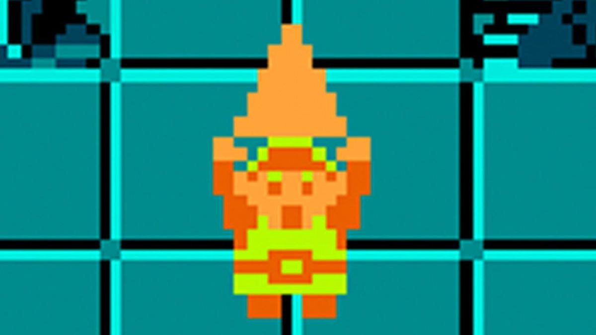 Link håller upp en bit av Triforce i The Legend of Zelda 