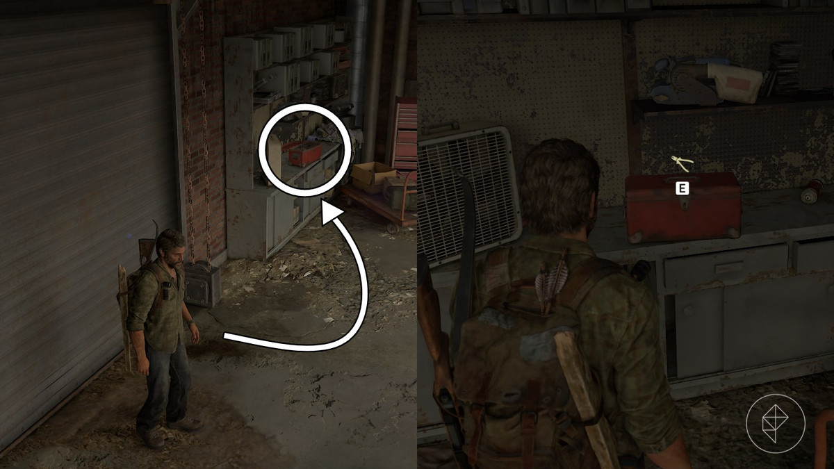 Tools level 2 location in the Alone and Forsaken section of the Pittsburgh chapter in The Last of Us Part 1