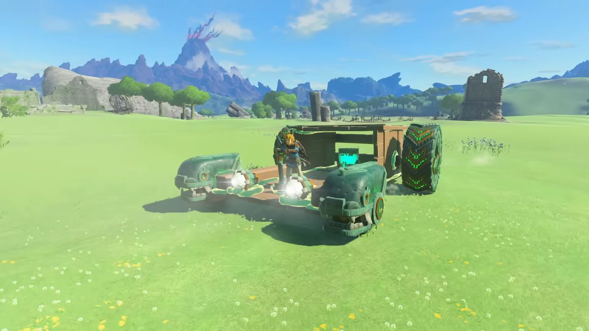 Link kör någon sorts bil i The Legend of Zelda: Tears of the Kingdom