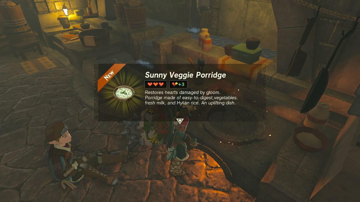 Att göra Sunny Veggie Porridge i Zelda: Tears of the Kingdom