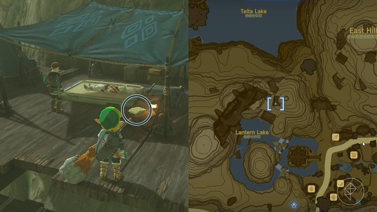 Stenplatta vid den stora ringruinen för sidouppdraget A Trip Through History i The Legend of Zelda: Tears of the Kingdom