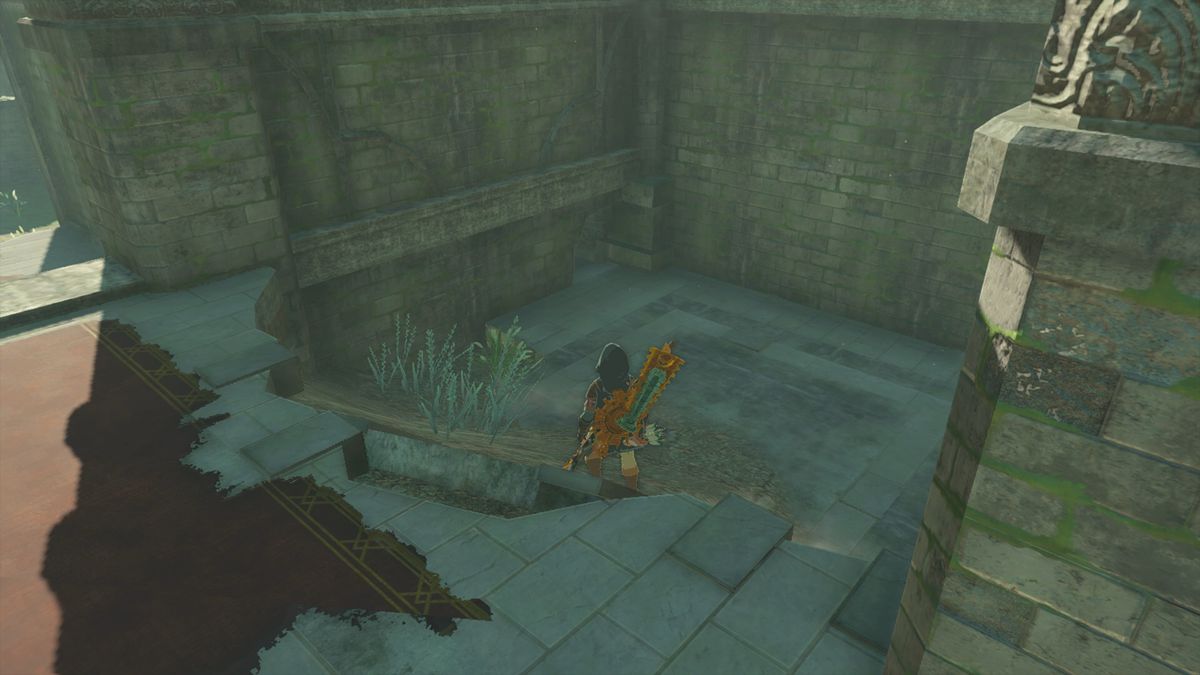 Hålet som leder till sängkammaren vid Akkala Citadel Ruins i The Legend of Zelda: Rikets tårar