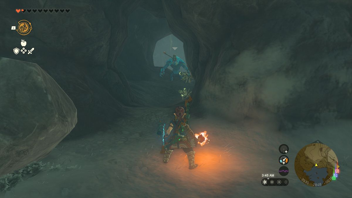 Link förbereder sig för att attackera en Horriblin i Zelda: Tears of the Kingdom