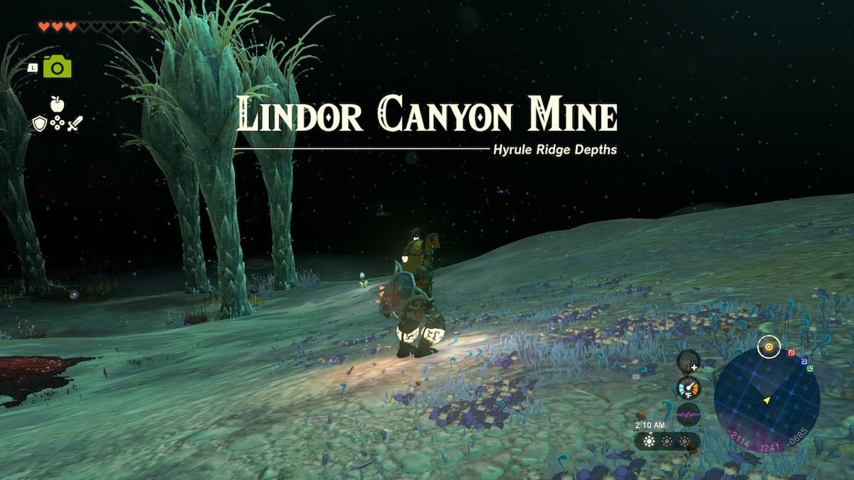 Link sets foot into the Lindor Canyon Mine inside the Depths in Zelda: Tears of the Kingdom