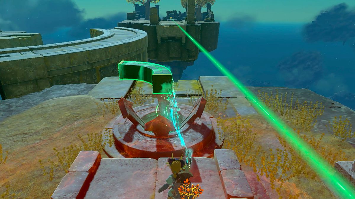 Link flyttar en stenvalvsbro med en enhet i The Legend of Zelda: Tears of the Kingdom
