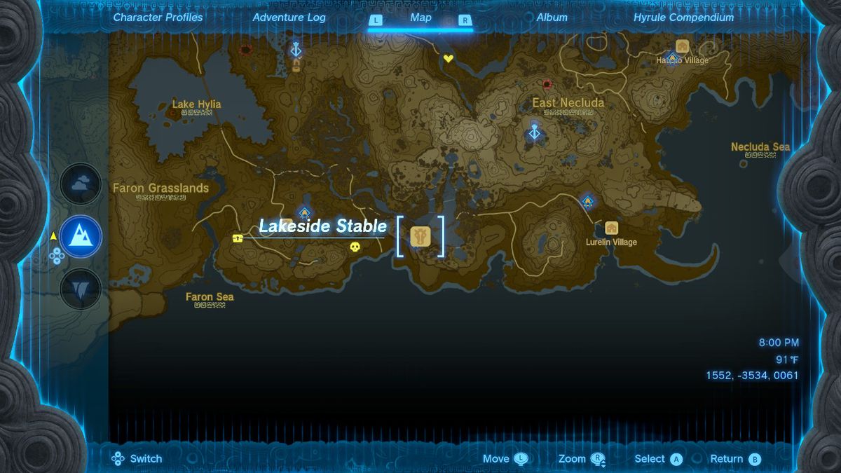 Karta över platsen vid Lakeside Stable