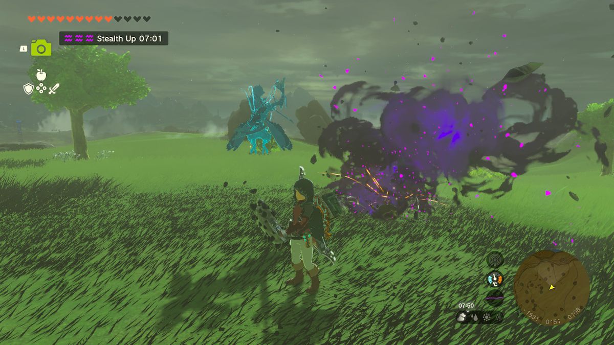 Link står bredvid en besegrad Lynel i Zelda Tears of the Kingdom.