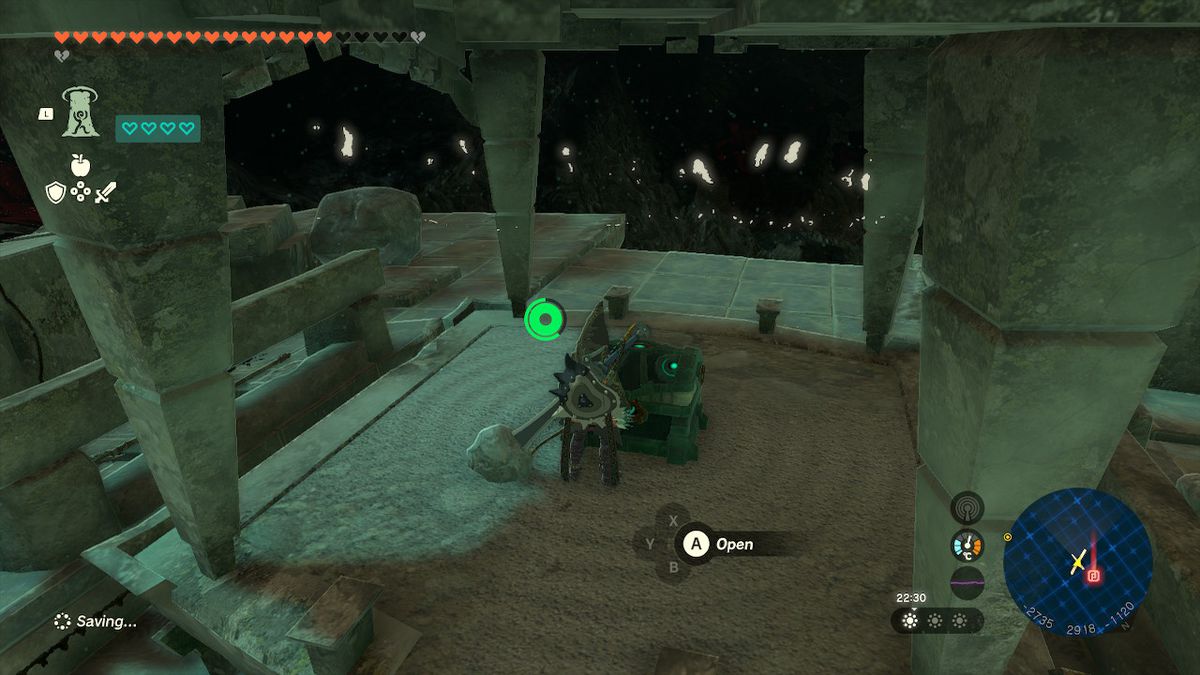 Link opens a chest in the Depths in Zelda Tears of the Kingdom.
