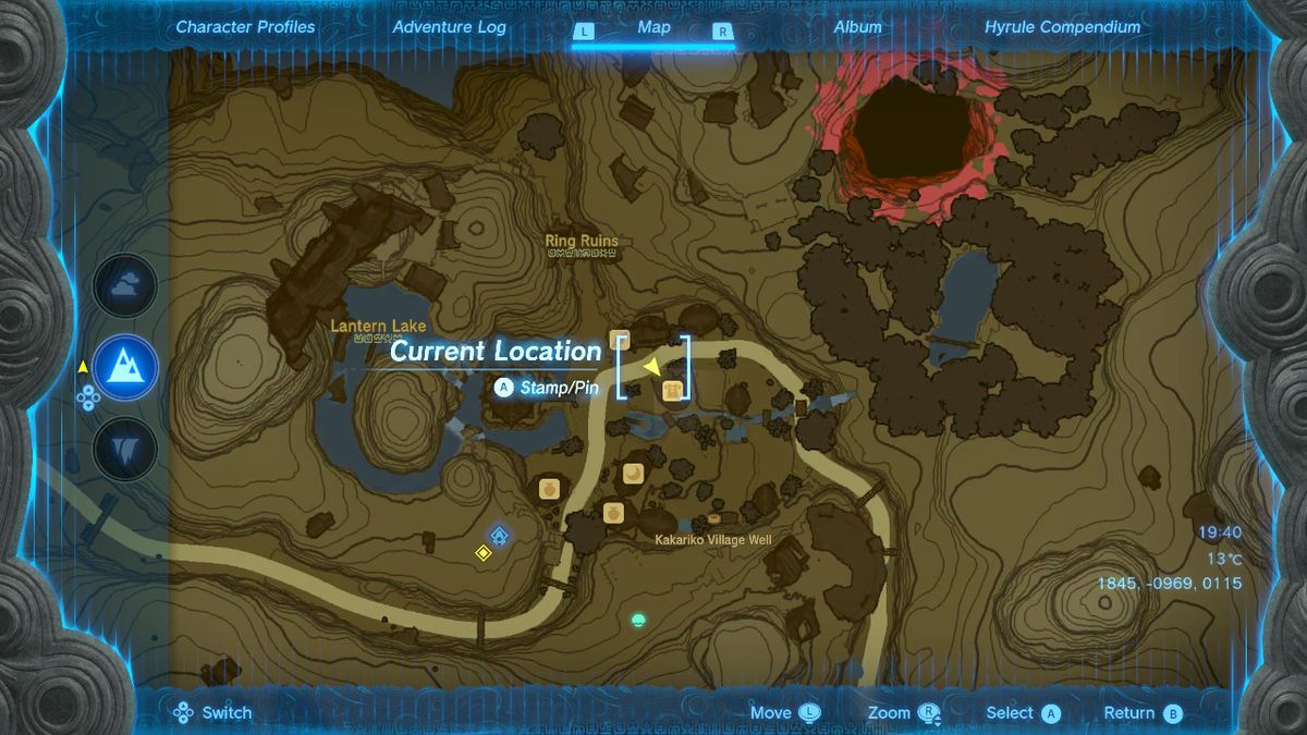 Kartplats för mörkerburen sjukdom i Zelda: Tears of the Kingdom