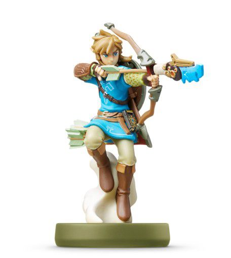Link siktar mot en pil i nyckelkonst för en Legend of Zelda-amiibo.