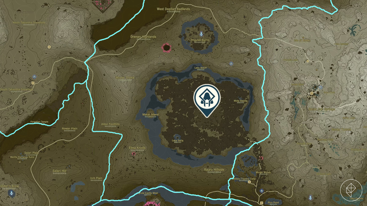 Musanokir Shrine plats på kartan över Hyrule i The Legend of Zelda: Tears of the Kingdom