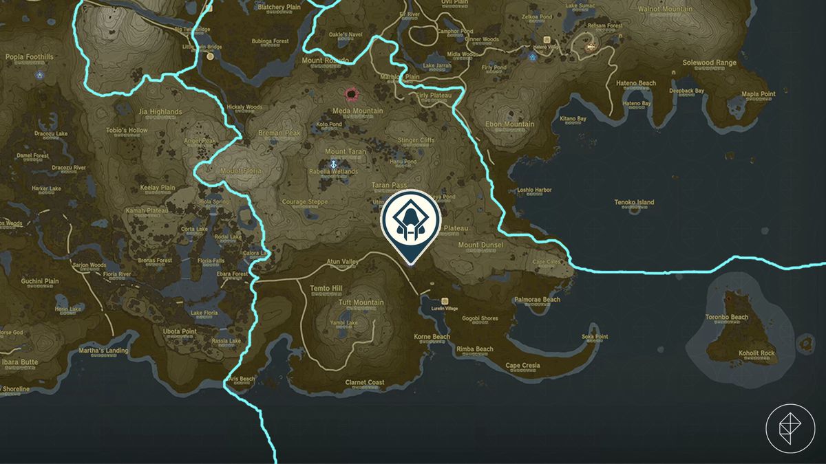 Karta som visar platsen för Sifumim Shrine i East Neculda-regionen i Zelda: Tears of the Kingdom