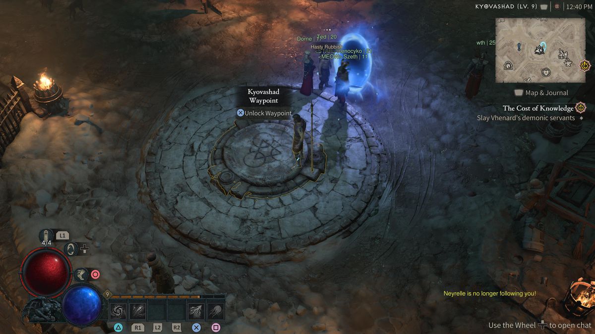En trollkarl står nära Kyovashad-waypointen i Diablo 4-betan.