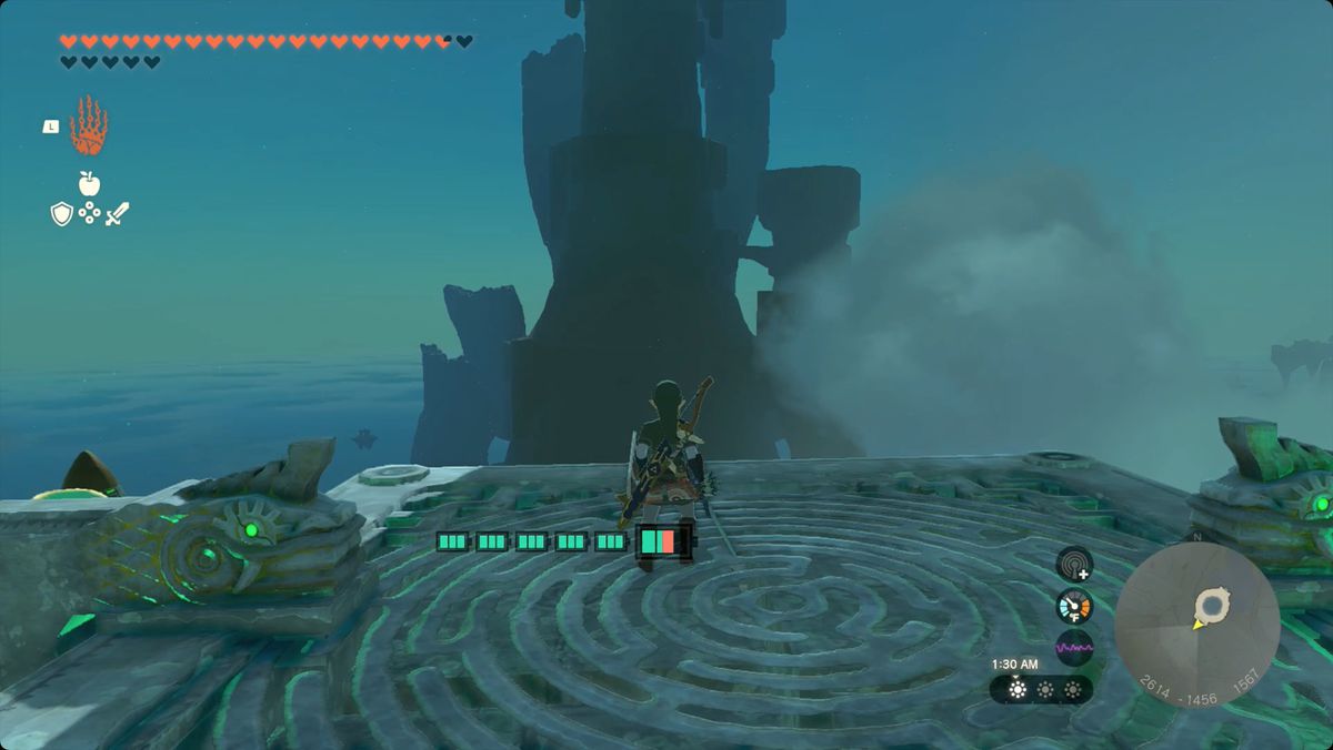 The Legend of Zelda: Tears of the Kingdom Link mot Zonaite Forge Island där du hittar Yansamin Shrine 