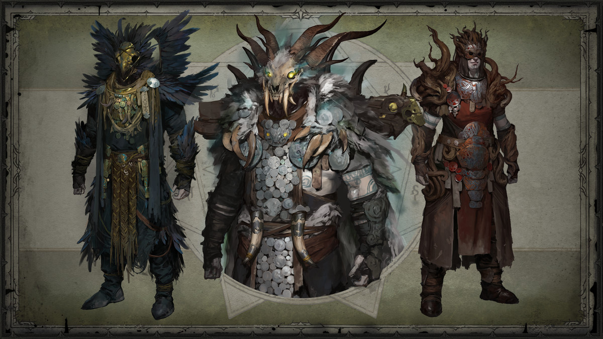 Druidens konceptkonst i Diablo 4 i legendarisk utrustning