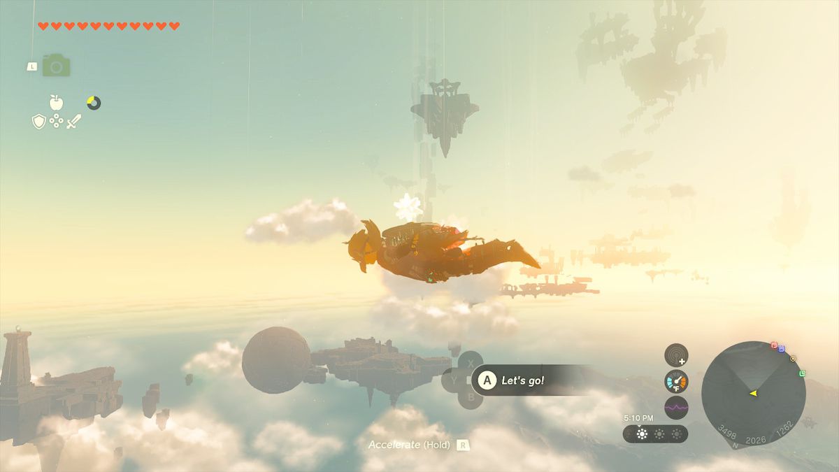 Link skydives after using the Ulri Mountain Skyview Tower in Zelda: Tears of the Kingdom