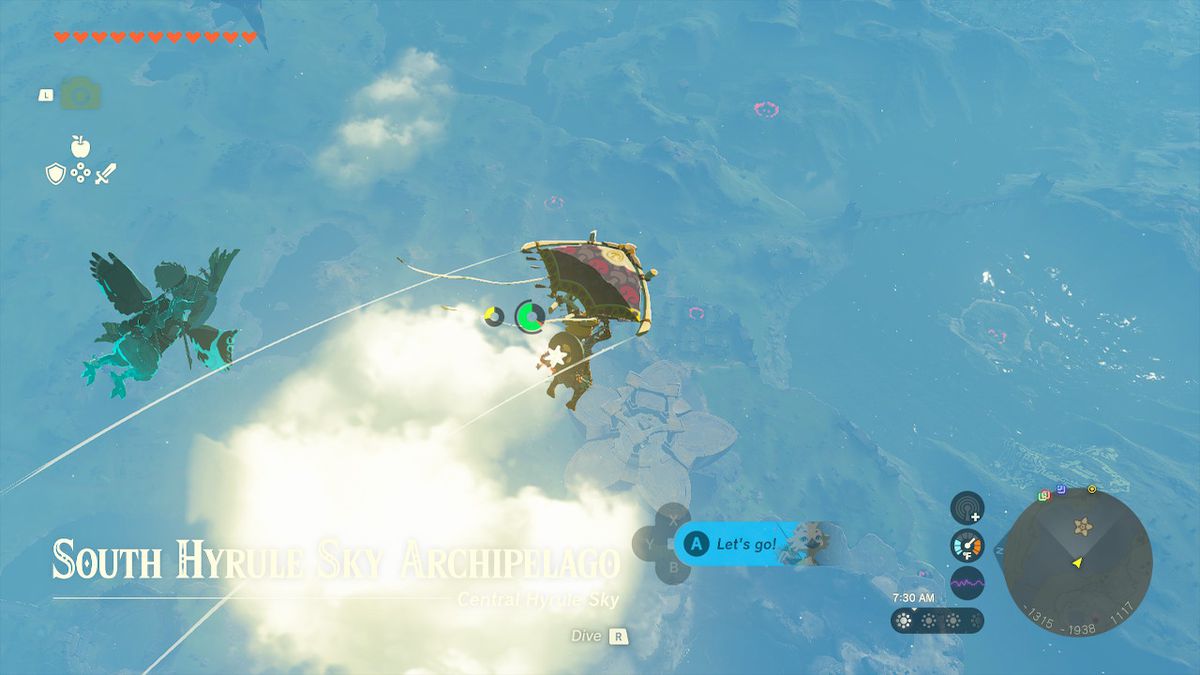 Link makes his way to the star-shaped island in Zelda: Tears of the Kingdom