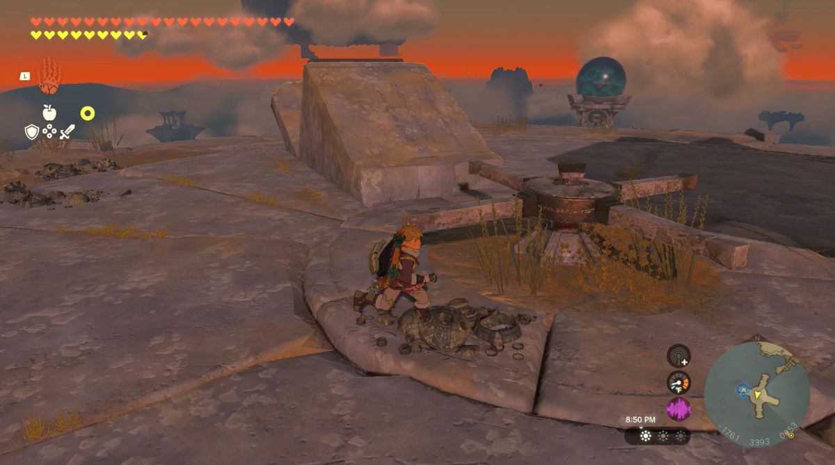 Link springer mot ratten vid Taninoud Shrine och East Hebra Sky Crystal i Zelda Tears of the Kingdom