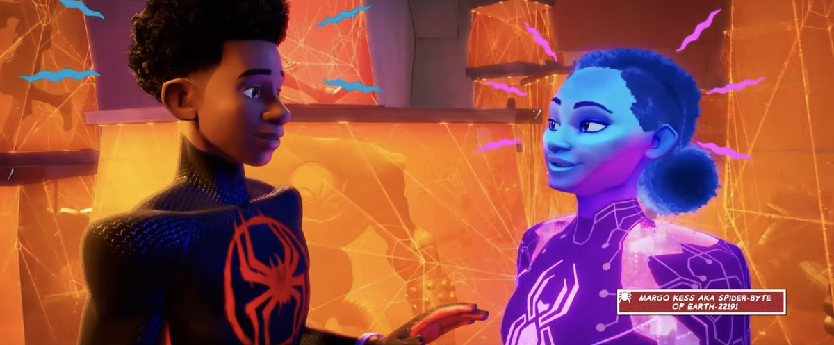 Miles meets Spider-Byte (or at least her avatar) in Across the Spider-Verse. 