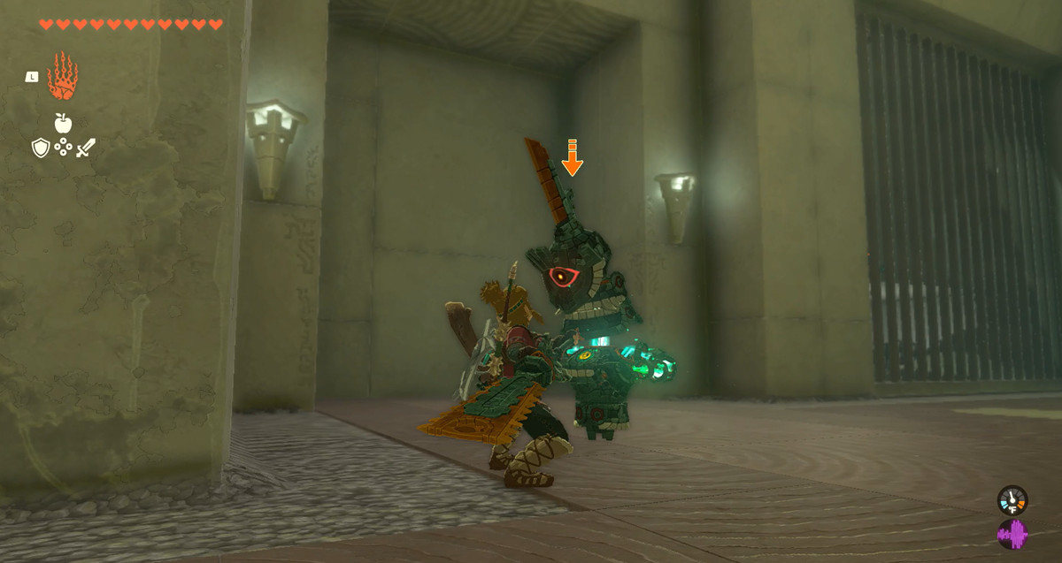 Länk som kämpar mot en konstruktion i The Legend of Zelda: Tears of the Kingdom