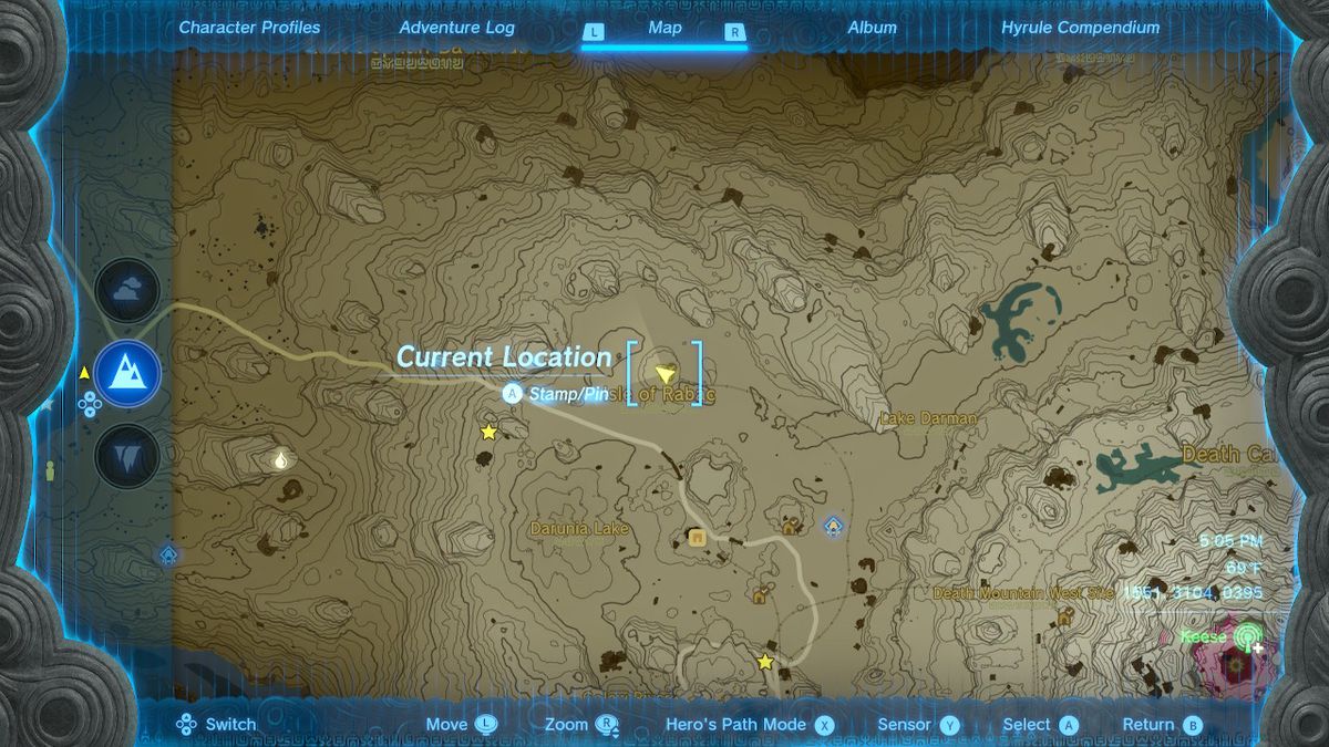 The map location of the Isle of Rabac Gallery in Zelda: Tears of the Kingdom