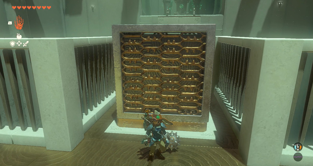 Ett block som sitter på den rörliga plattformen i The Legend of Zelda: Tears of the Kingdom