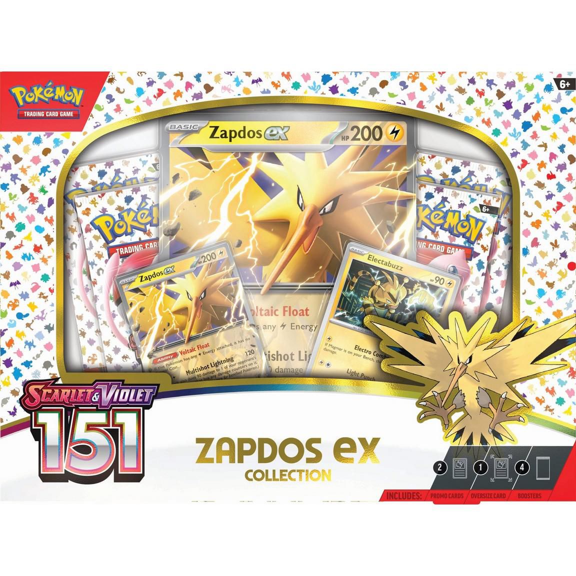 En Zapdos ex-uppsamlingslåda av Pokémon Scarlet och Violet: 151 TCG